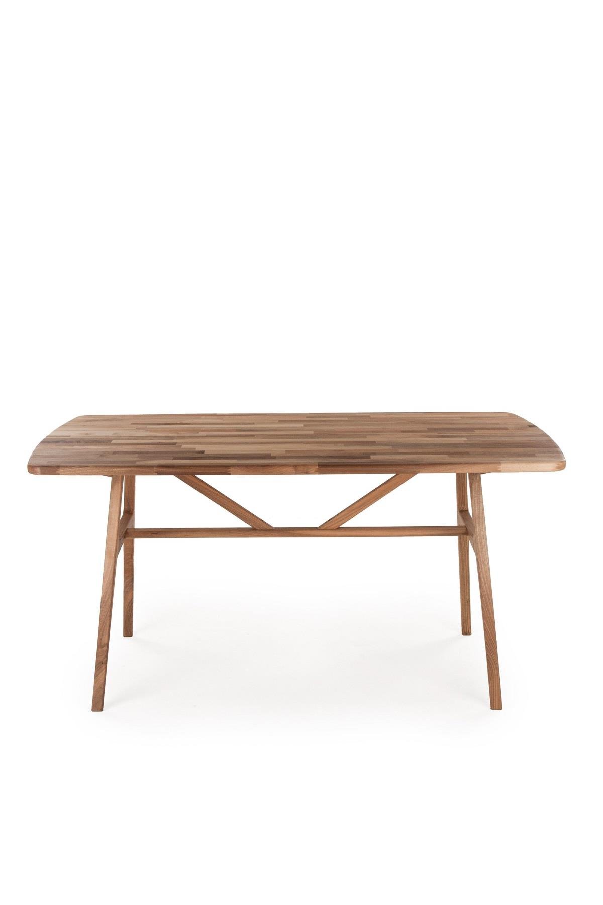 Unboxdeco 6 Kişilik Slim Ceviz Masa | Masif Ahşap, %100 Doğal