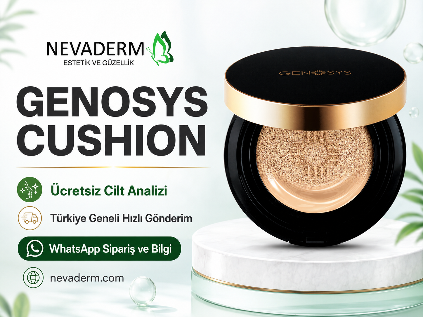 Genosys Cushion renk seçimi, Genosys Cushion hangi renk, Genosys Cushion açık ten, Genosys Cushion buğday ten
