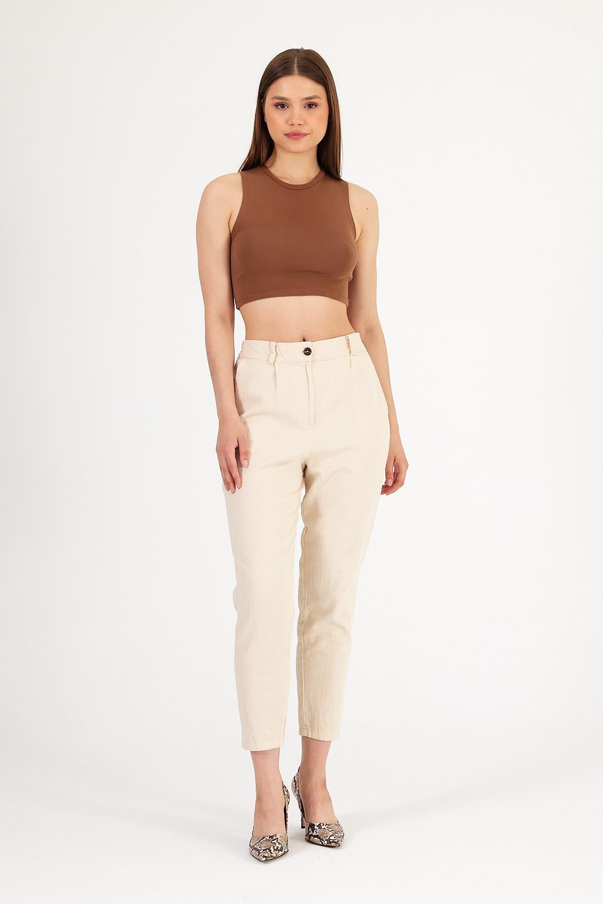 PANTOLONİHRAÇ PAZARIGabardin Keten Pantolon