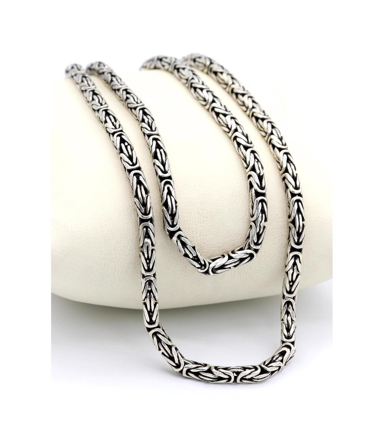 Gümüş Erkek Kolye Yuvarlak Kral 4mm