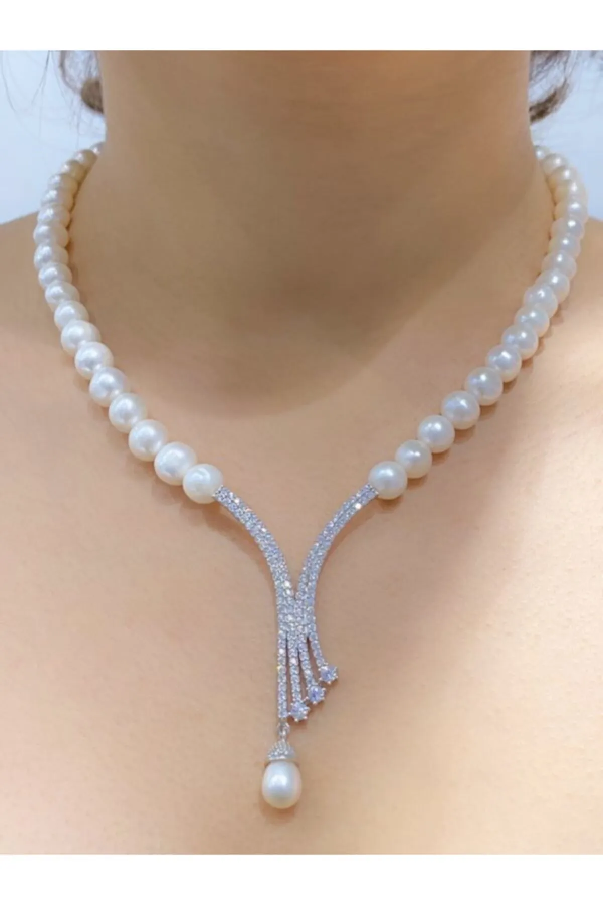 Gümüş İnci Gerdanlık Kolye