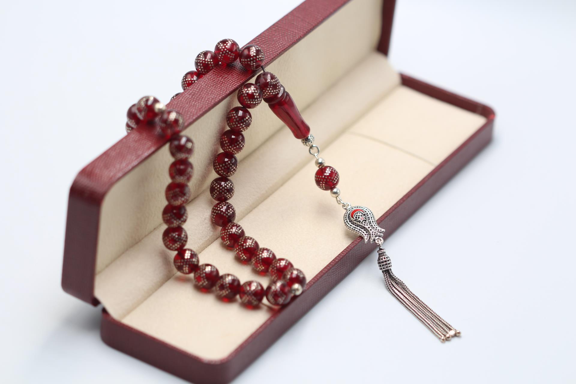 Gümüş İşleme Ateş Kehribar Tespih