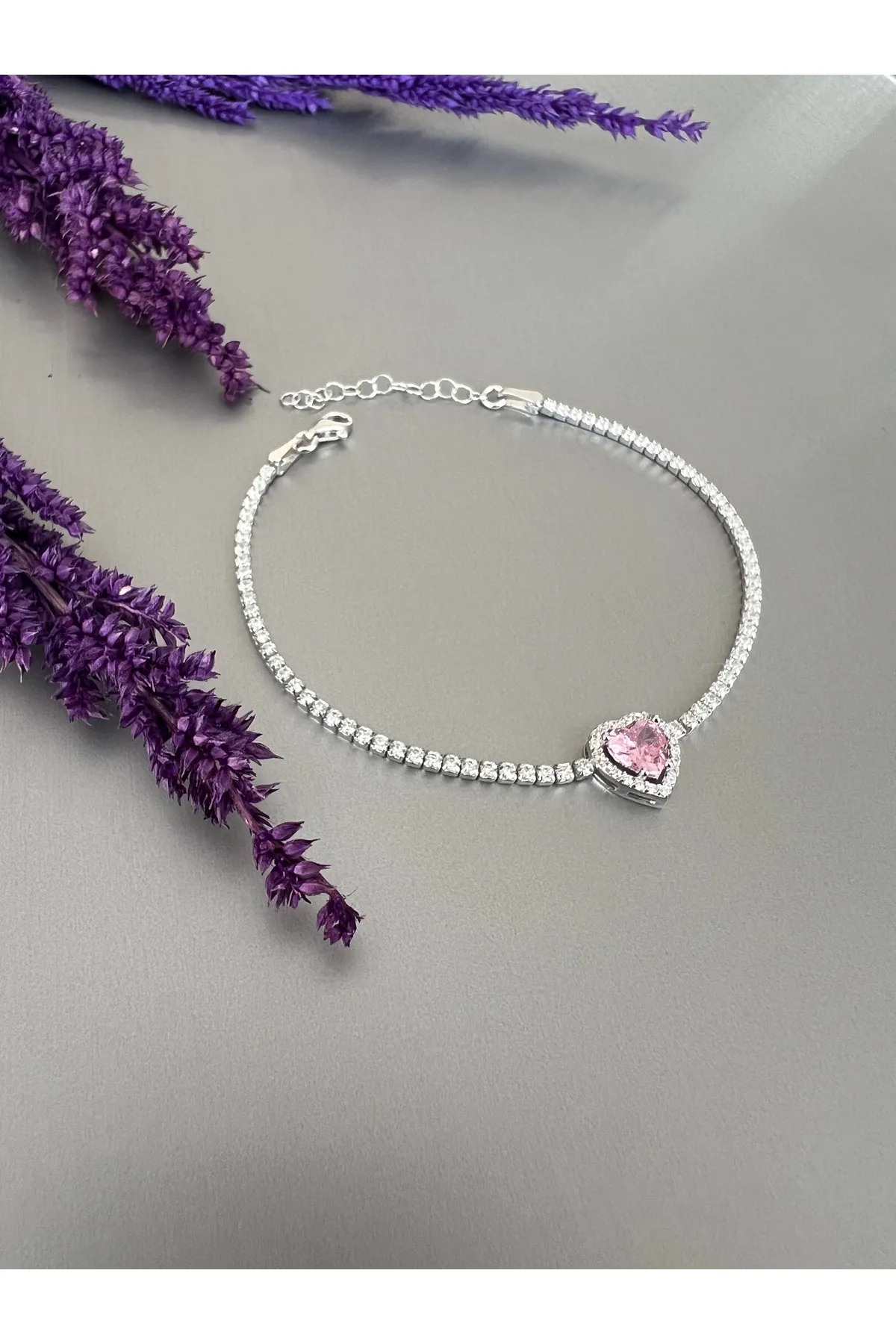 Su Yolu Pembe Kalp Bileklik