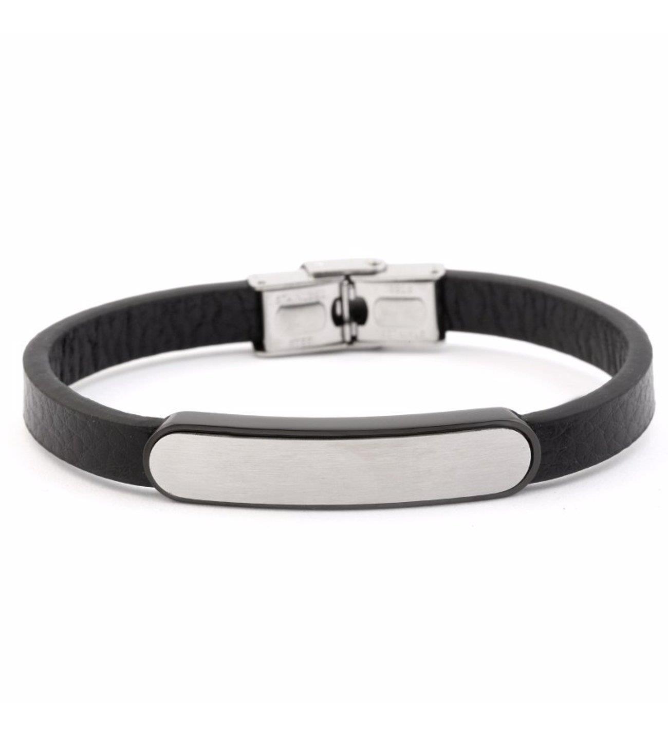 Deri Çelik Erkek Bileklik