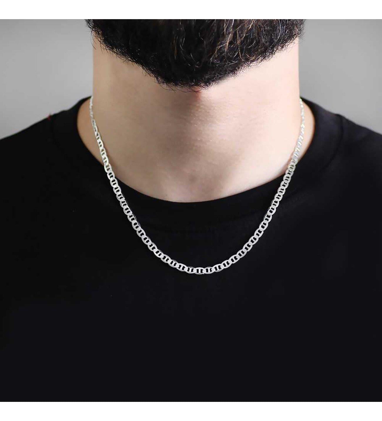 Gümüş Erkek Kolye Jilet Barlı Gurmet