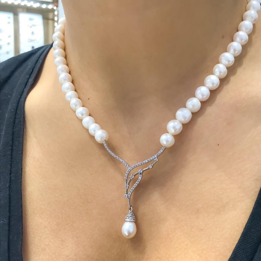 Gümüş Gerdanlık İnci Kolye