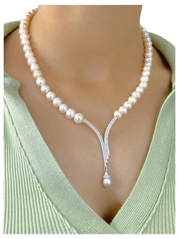 Gümüş İnci Gerdanlık Kolye