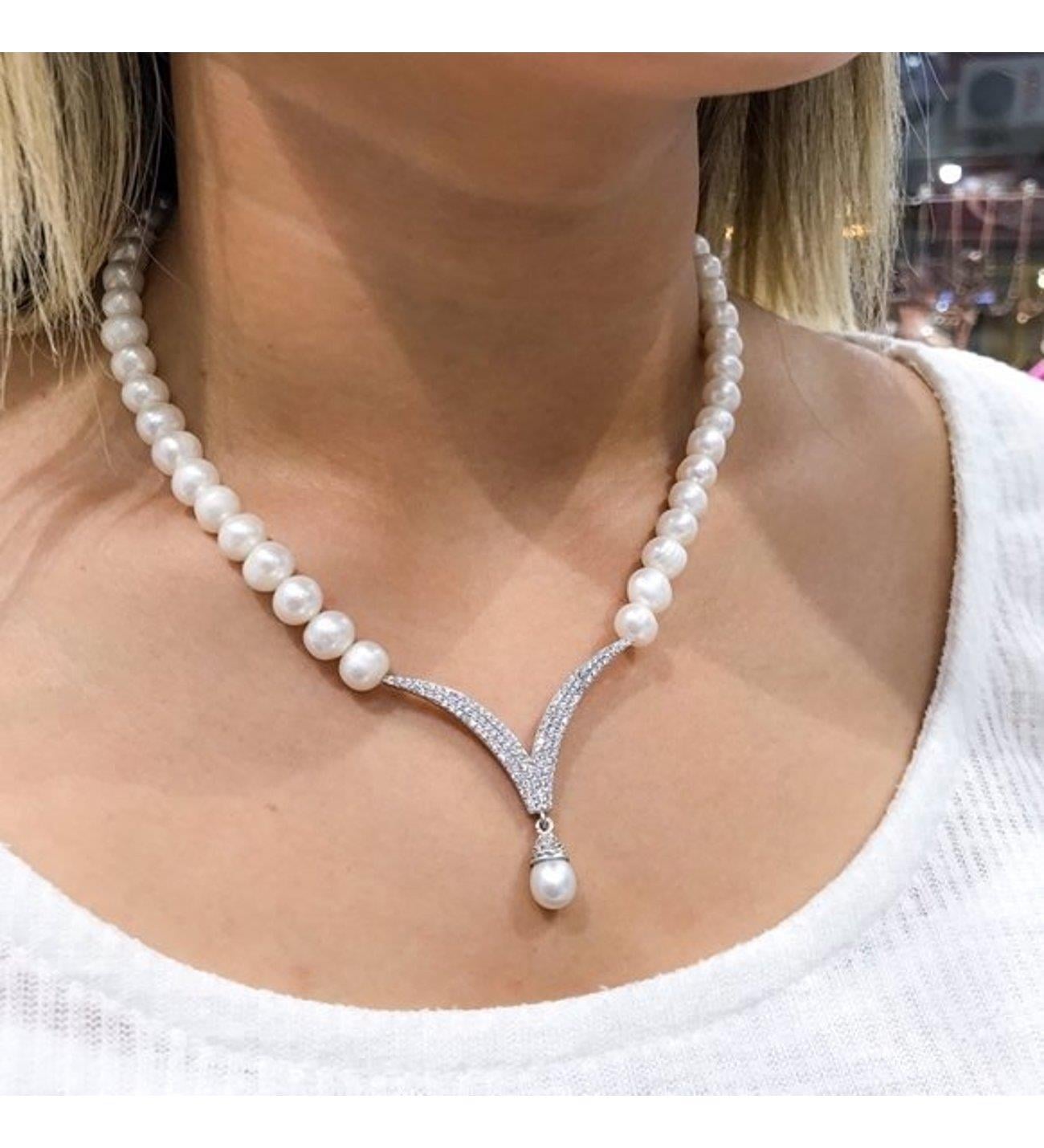 Gümüş İnci Gerdanlık Kolye