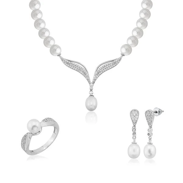 Gümüş İnci Gerdanlık Seti