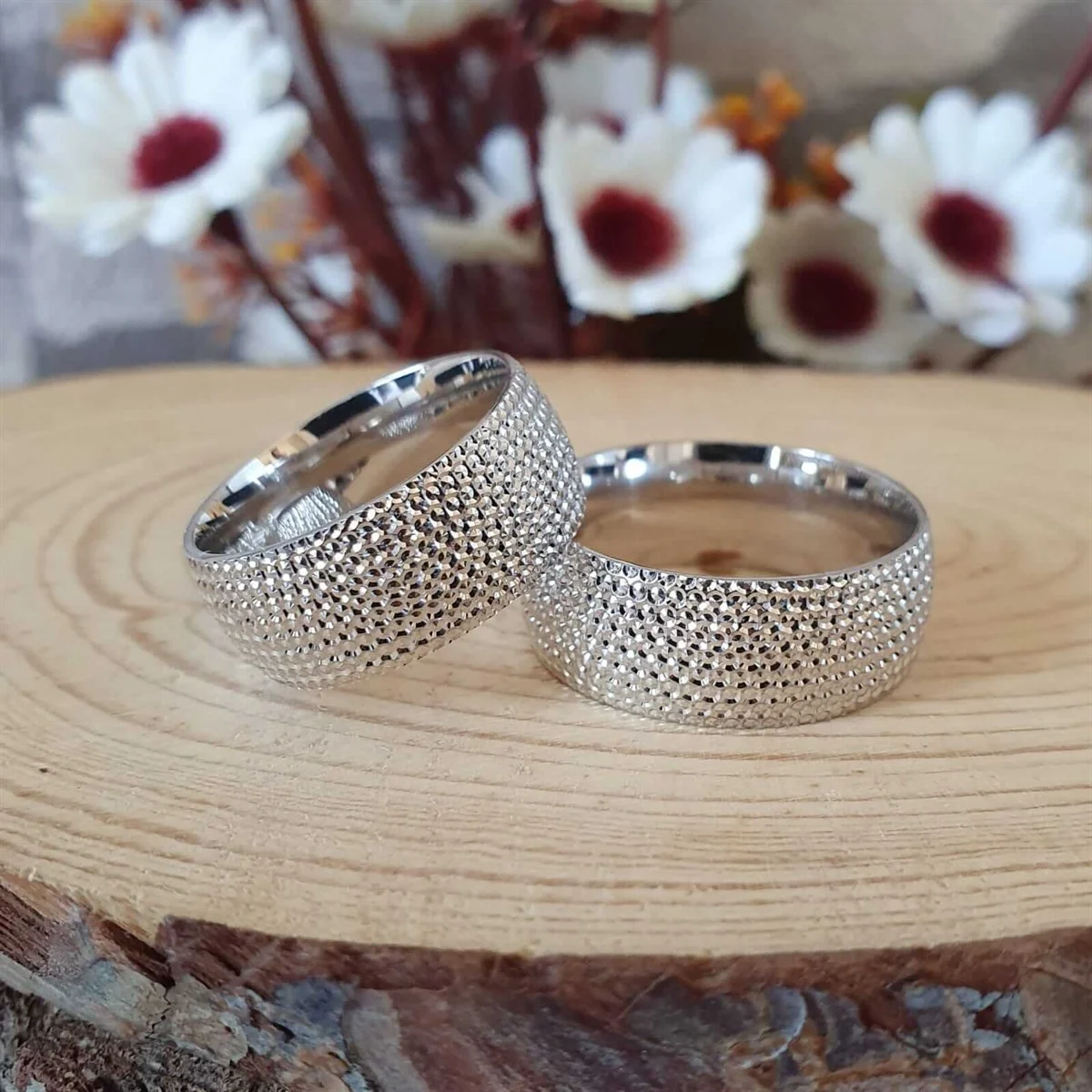 Gümüş Lazer İşleme Alyans