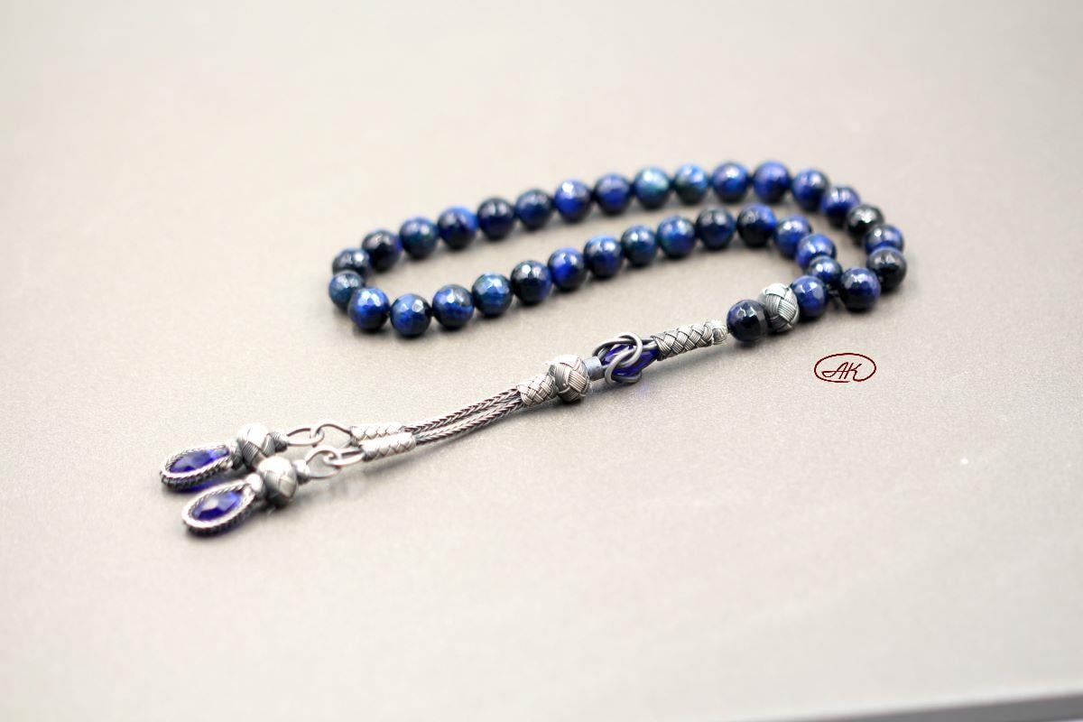 Mavi Kaplan Gözü Doğaltaş Tespih