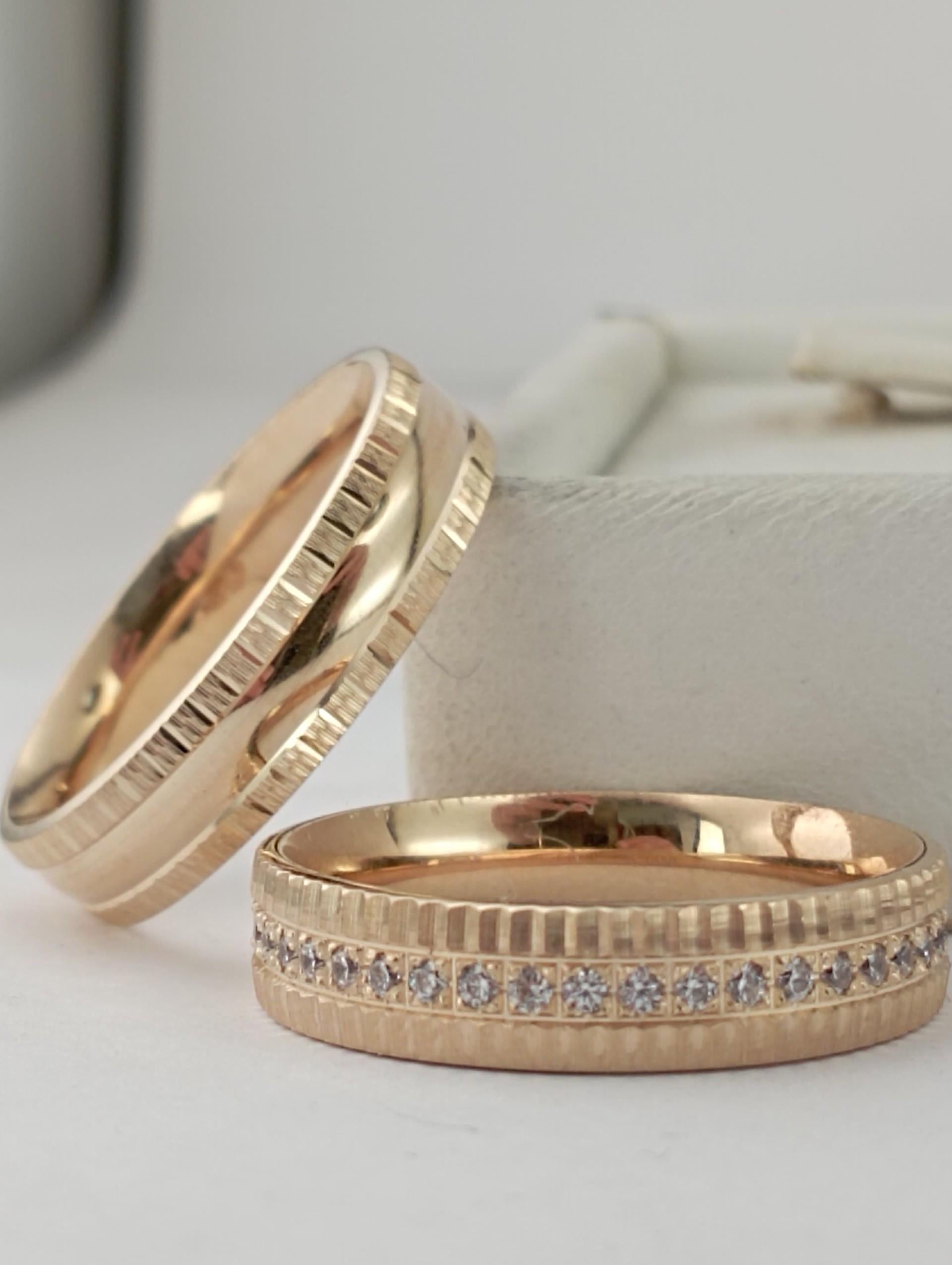 Taşlı Desenli Alyans