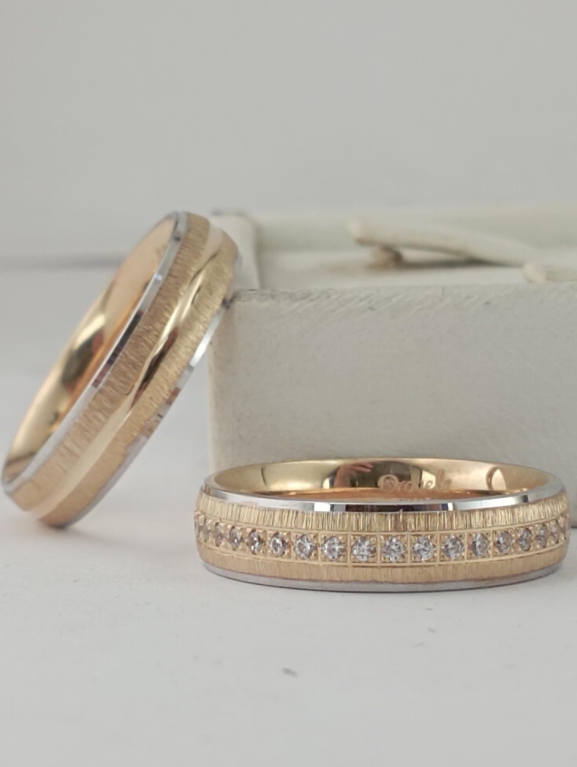 Taşlı Mat Desenli Alyans