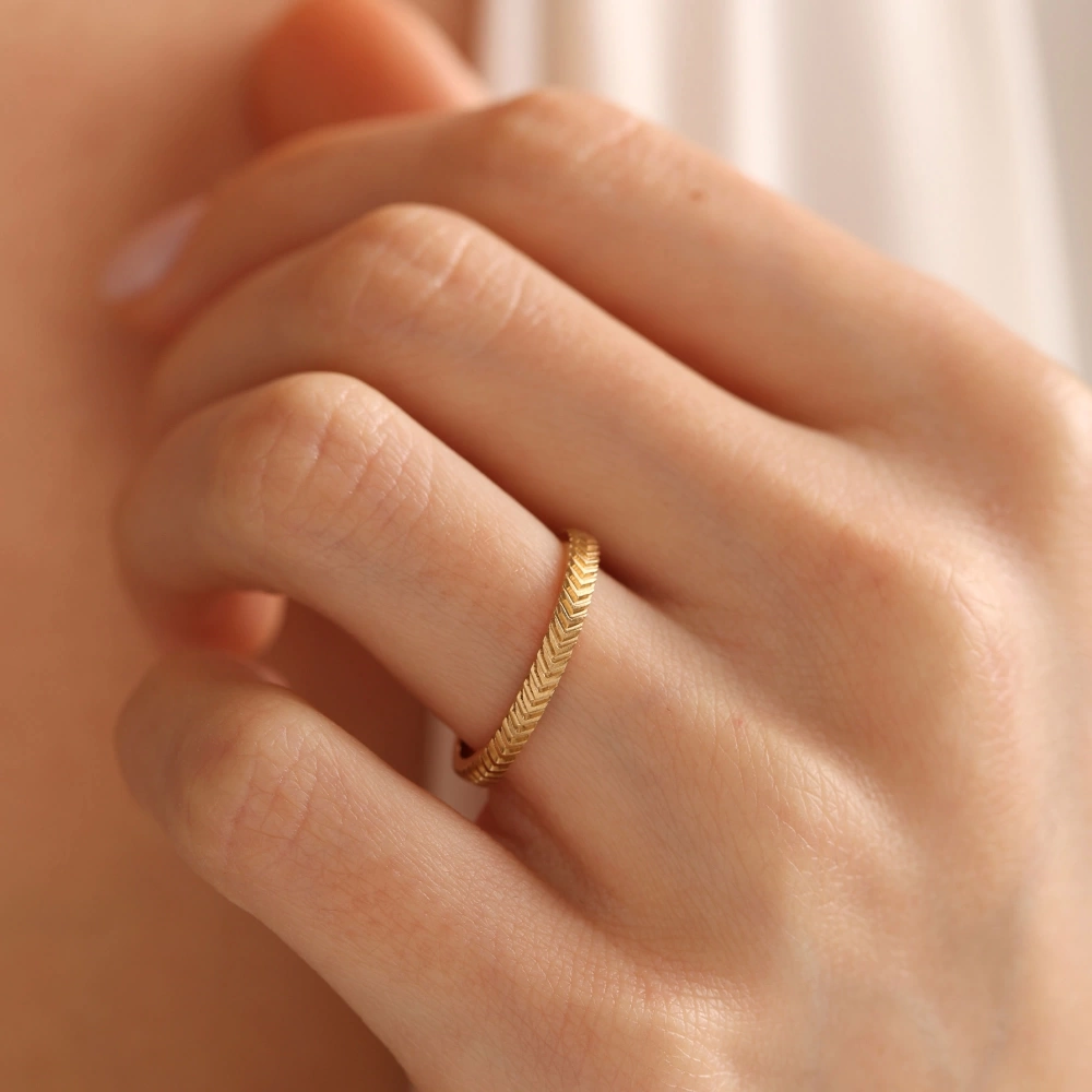 Taşsız Desenli Alyans