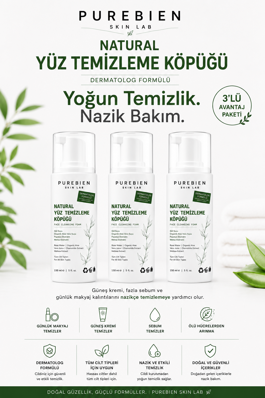 [Natural Yüz Temizleme Köpüğü | Purebien Skin Lab]