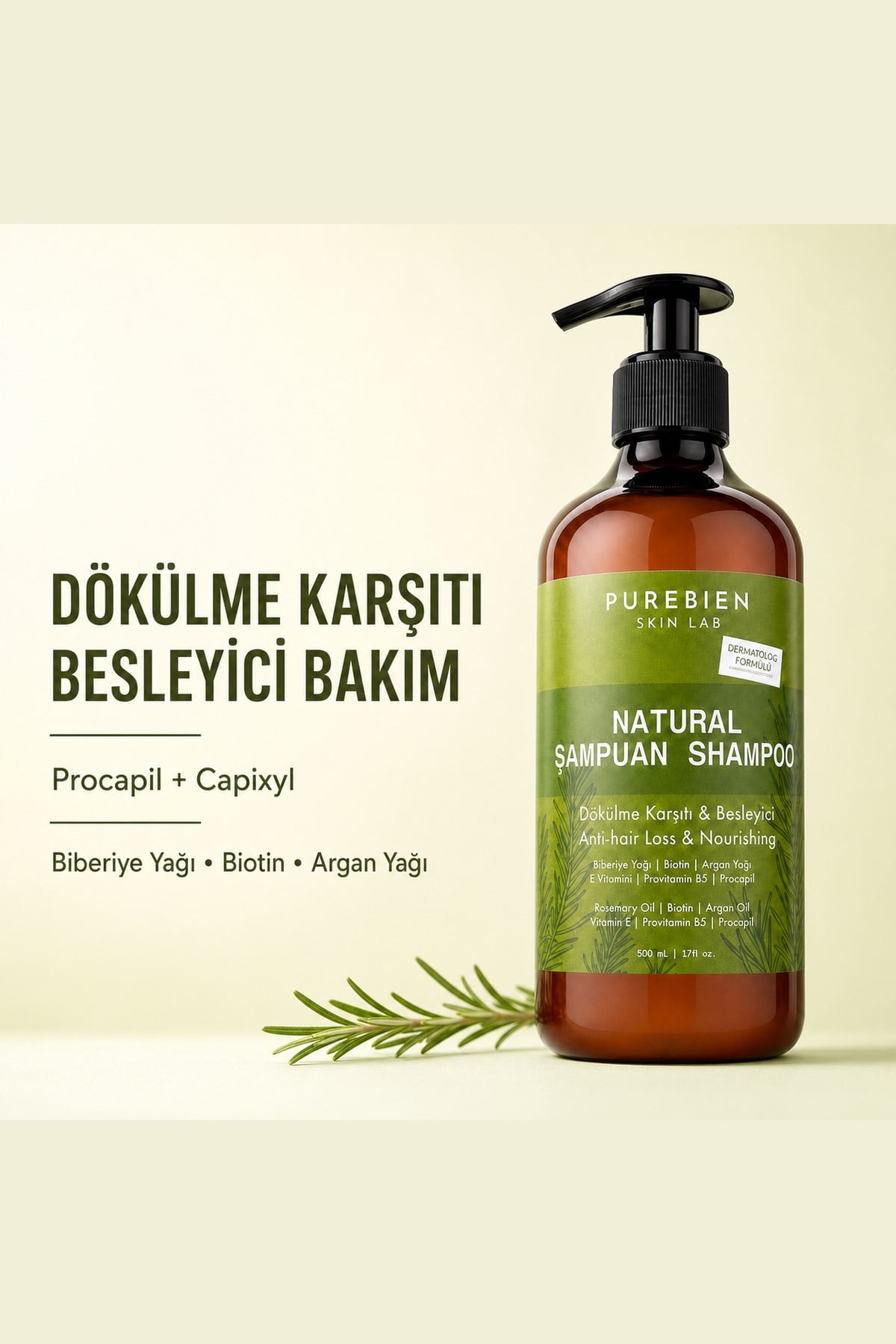natural şampuan dökülme karşıtı & besleyici bakım  500 ml