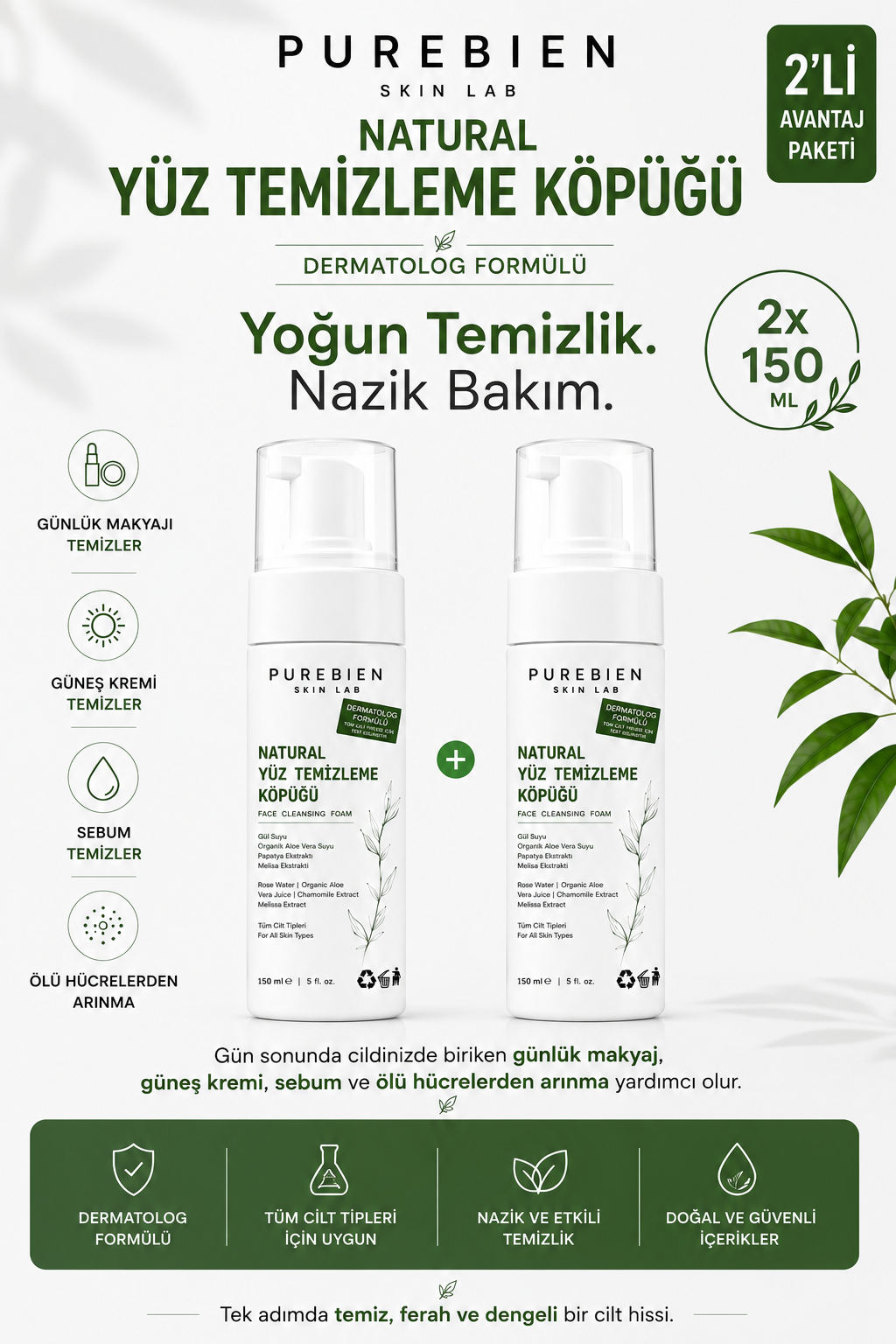 [Natural Yüz Temizleme Köpüğü | Purebien Skin Lab]