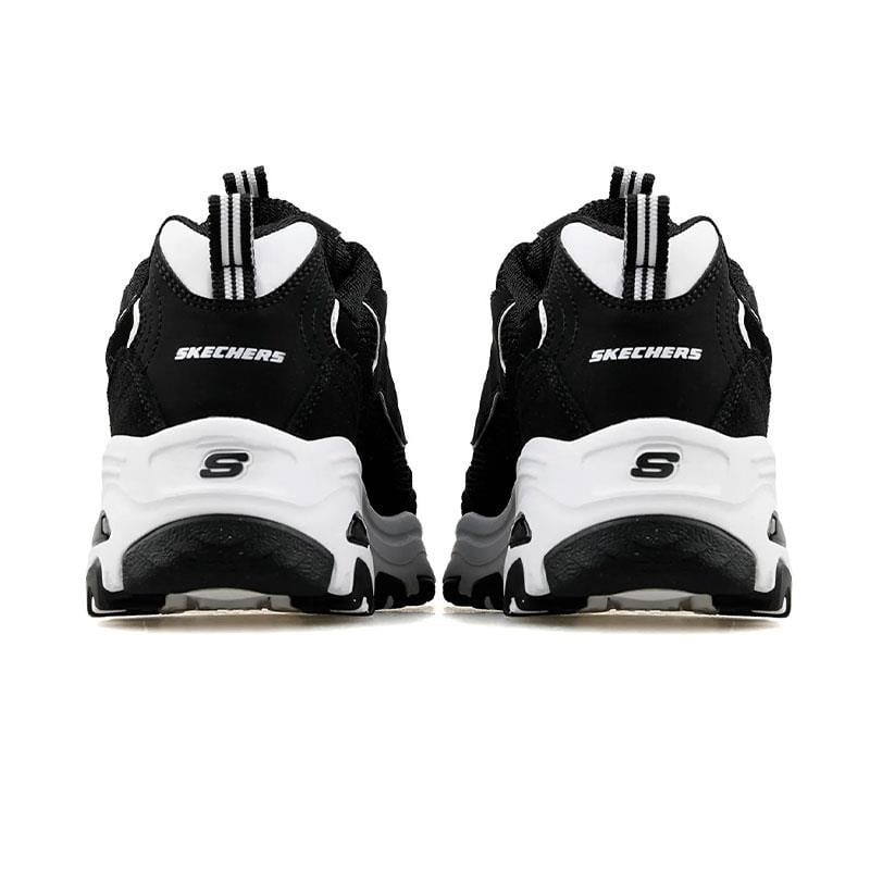 Skechers D'Lites March Forward siyah-beyaz kadın ayakkabı arkadan topuk görünümü