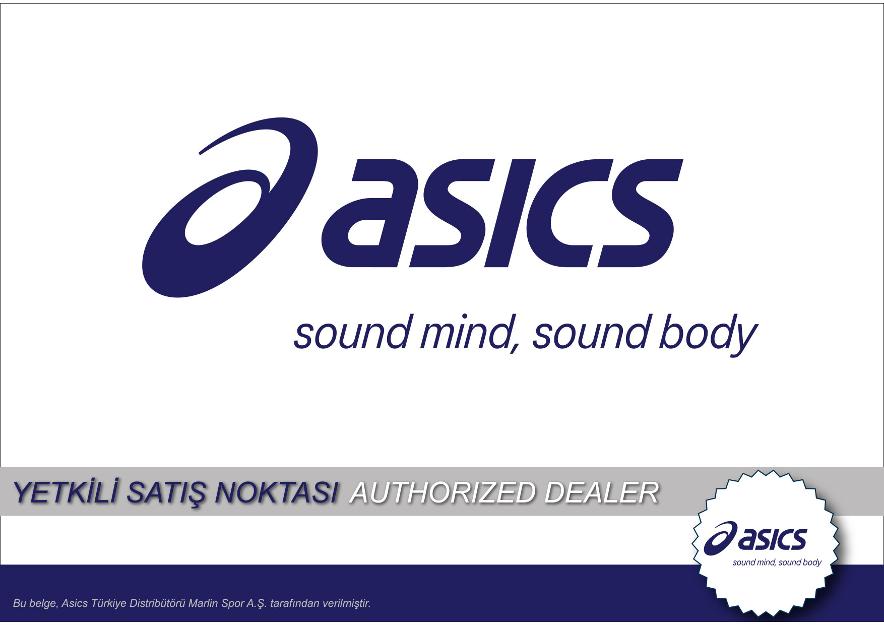 Asics yetkili satıcı belgesi
