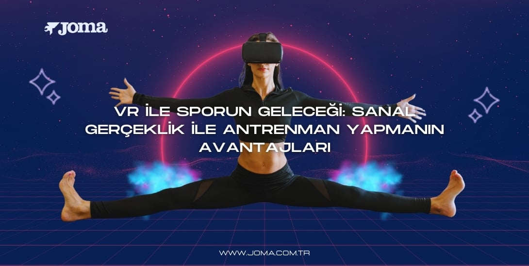 VR ile spor yaparken sanal gerçeklik gözlüğü takan sporcu