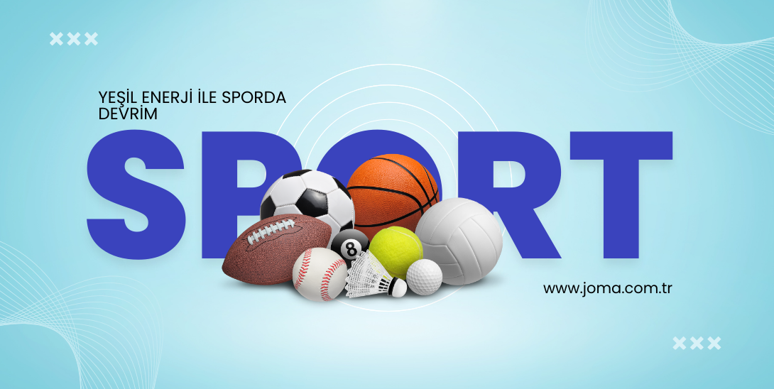 Yeşil enerji ile donatılmış bir spor tesisinin görüntüsü.