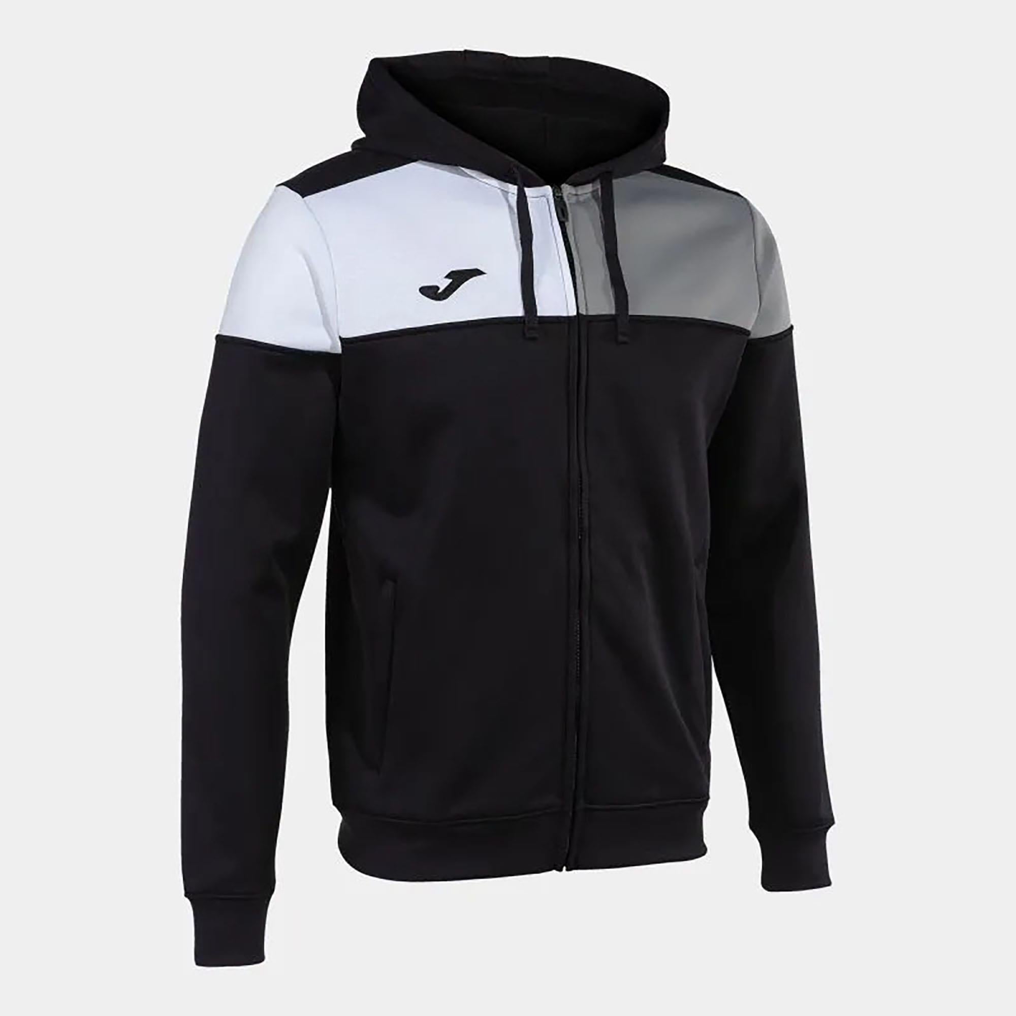 Joma Erkek Futbol Eşofman Üstü Crew V Zip-Up Hoodie 103087.111 CREW V ZIP-UP HOODIE BLACK GREY WHITE