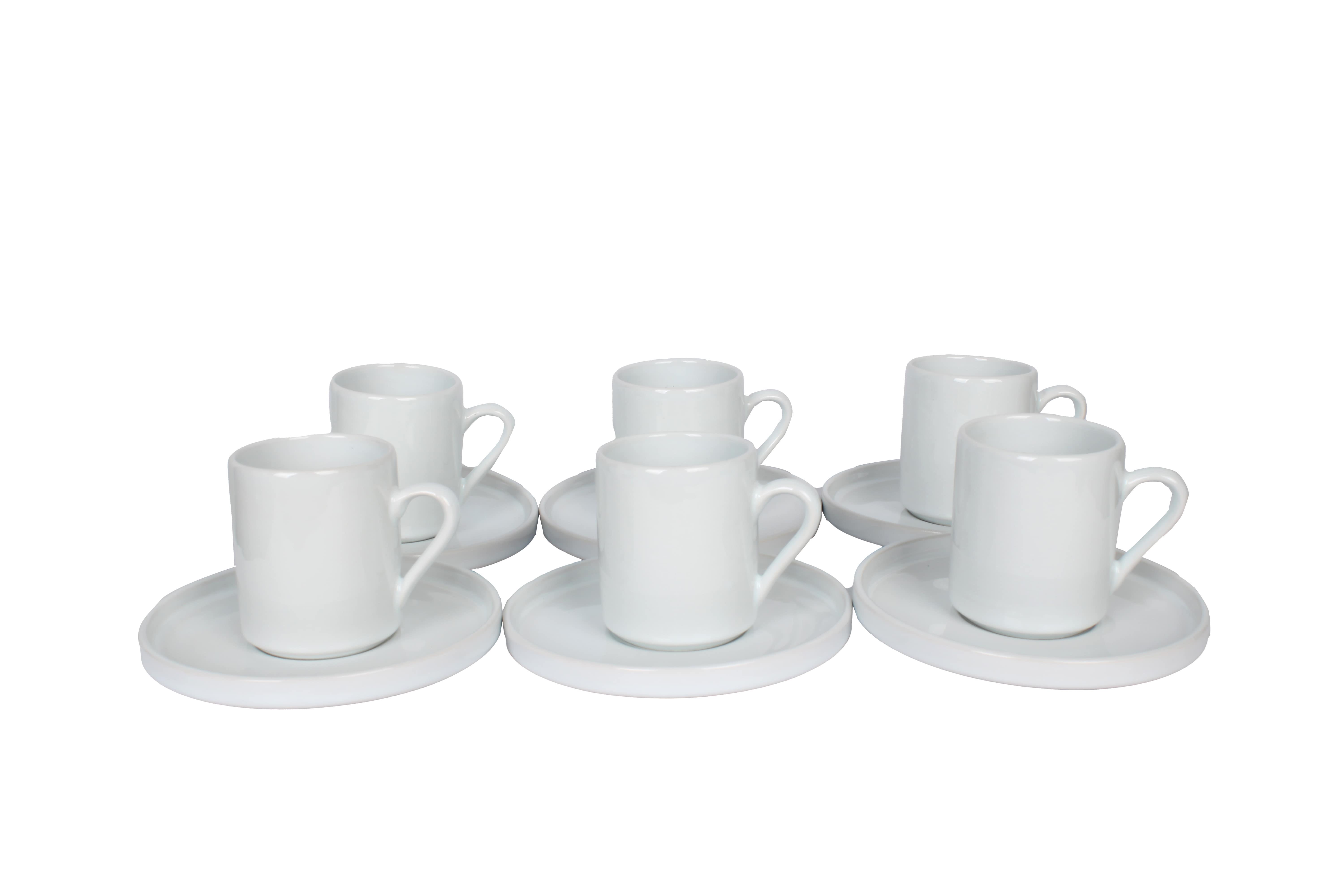 Seramik Beyaz Kahve Fincanı 6'Lı Takım