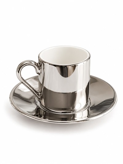 Porselen Silver Kahve Fincanı 6'Lı Takım
