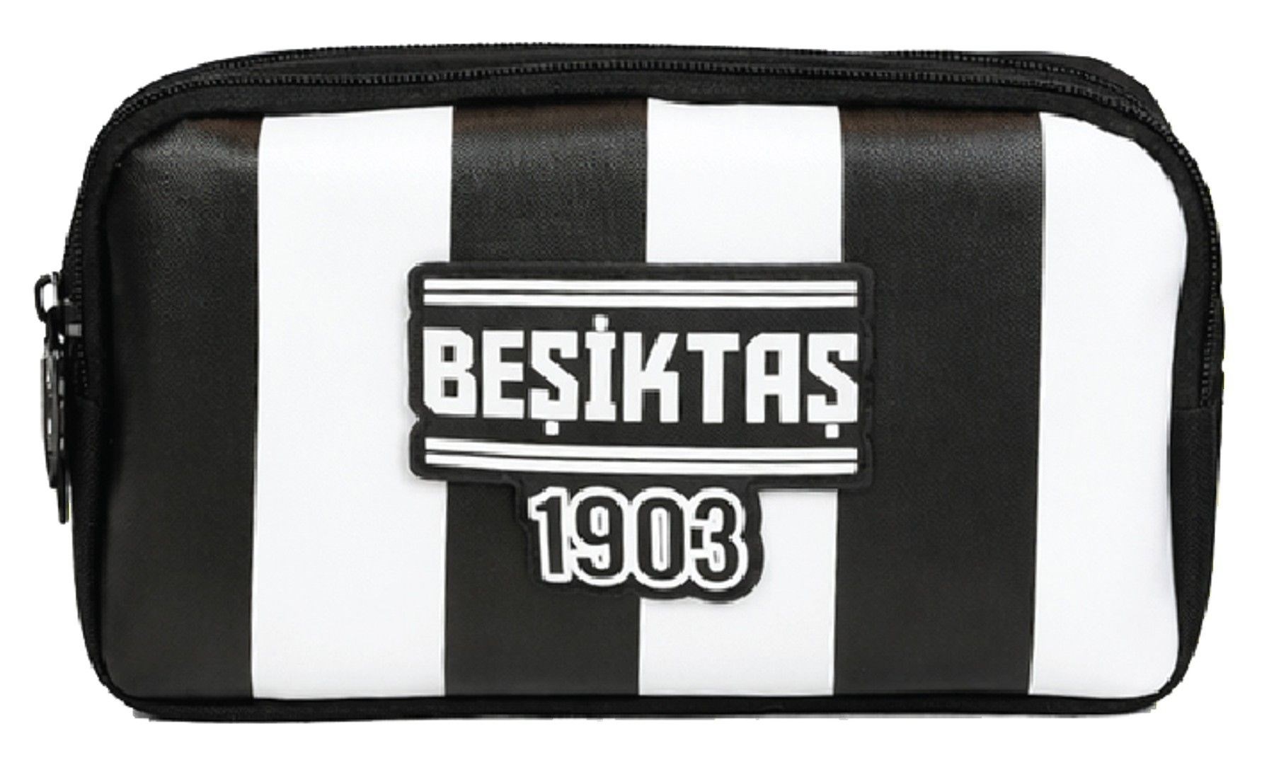 Beşiktaş İki Gözlü Erkek Çocuk Beşiktaş 1903 Baskılı Siyah - Beyaz Okul Kalem Çantası/Kalemlik - 26360