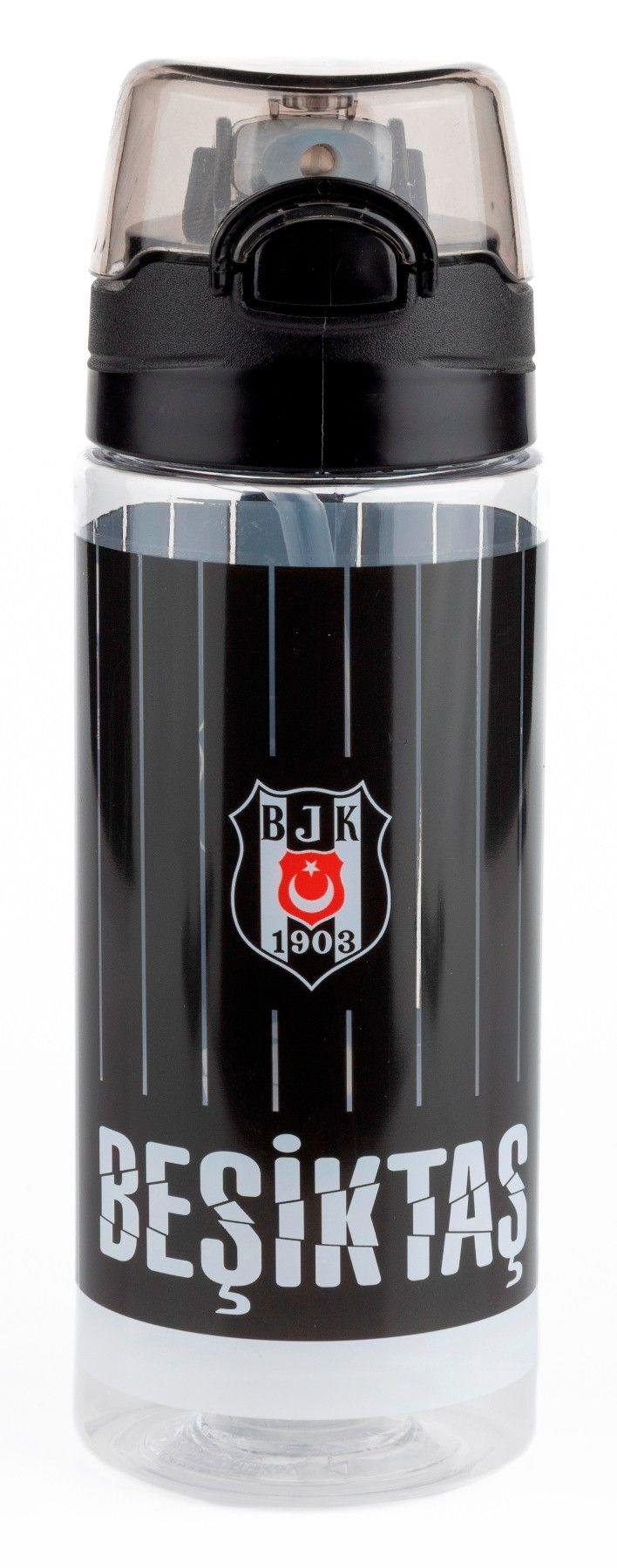 Beşiktaş İnce Çubuk Desenli 500 ml Okul ve Günlük Matara/Suluk - Pipetli - 25371