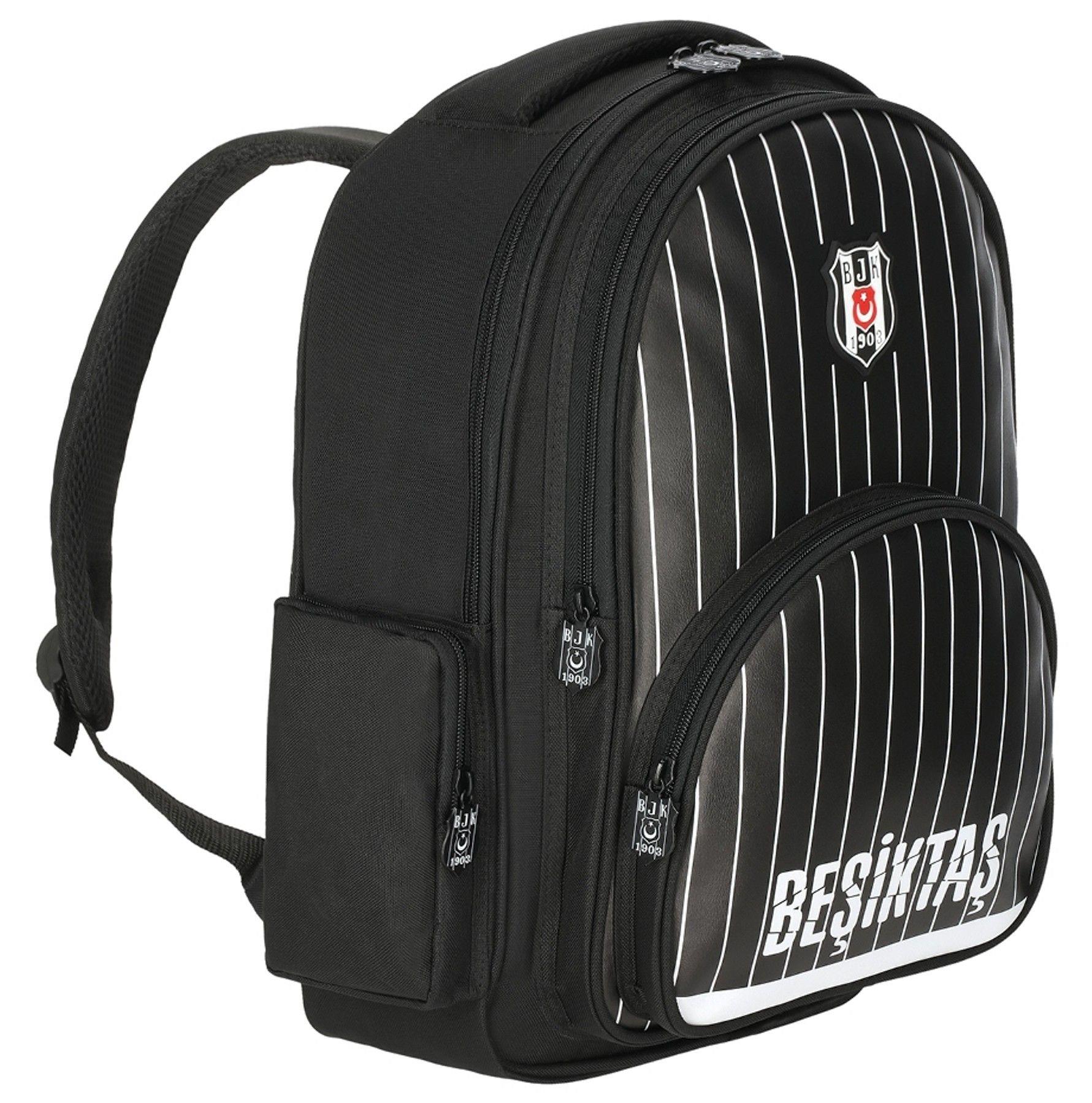 Beşiktaş İnce Çubuk Desenli Üç Gözlü Erkek Çocuk Okul ve Günlük Sırt Çantası - ME25352