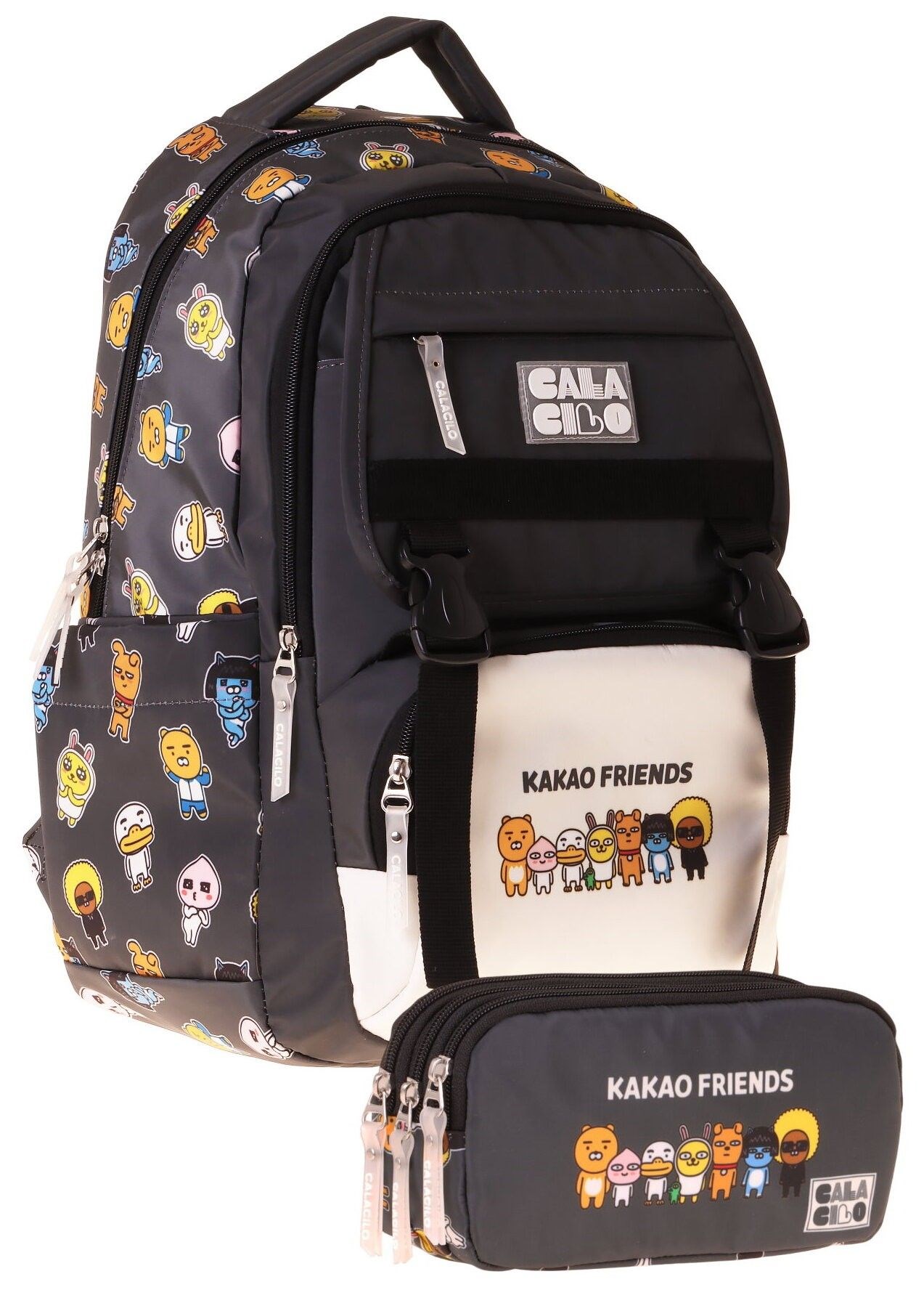CalaCilo Kakao Friends Erkek Çocuk Kakao Friends Baskılı Okul Sırt Çantası ve Kalemlik Seti - SETCC-C4077C