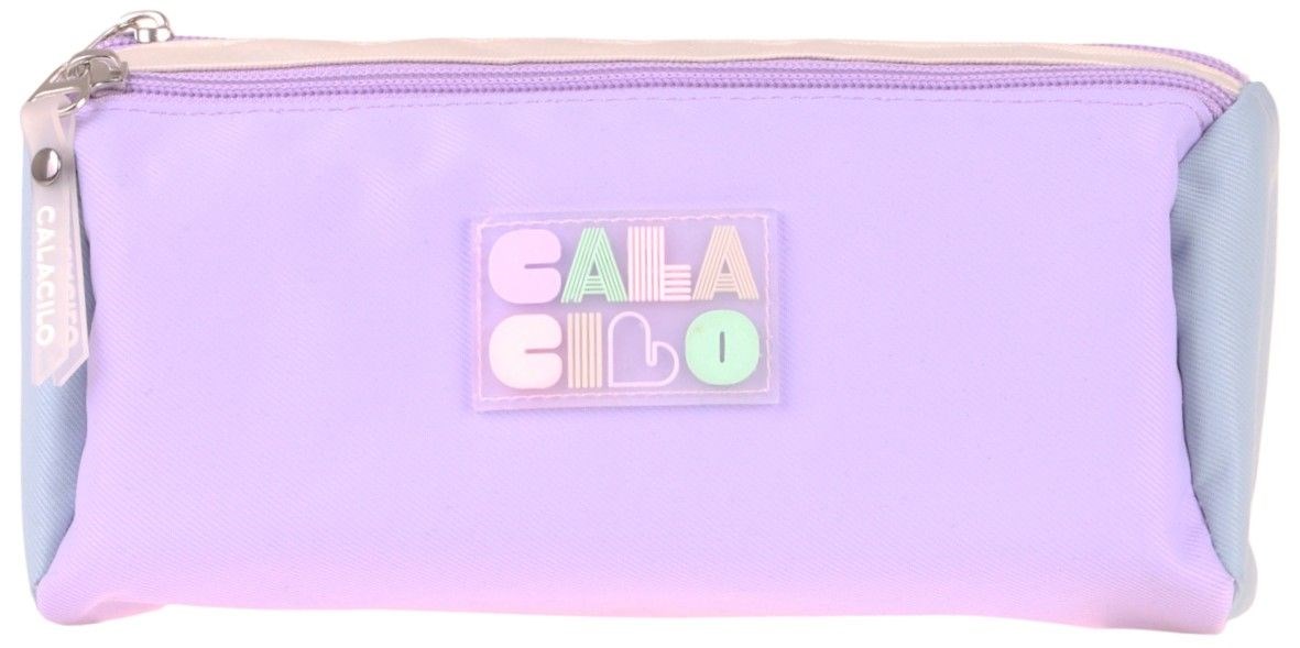 CalaCilo Kız Çocuk Virgo Yeşil Lila Renkli İki Bölmeli Kalem Çantası Okul Kalemliği - C4094
