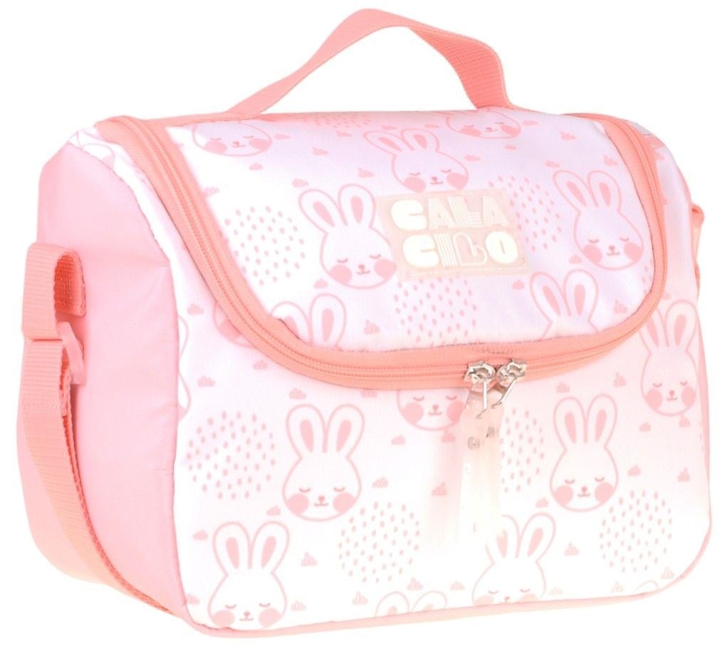 CalaCilo Pleasant Kız Çocuk Kedi Baskılı Pembe Isı Yalıtımlı Okul Beslenme Çantası - C4051