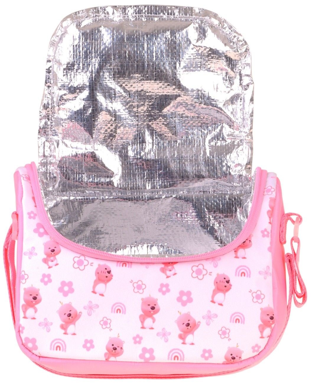 CalaCilo Tiny Kız Çocuk Ayıcık Baskılı Pembe Isı Yalıtımlı Okul Beslenme Çantası - C4063