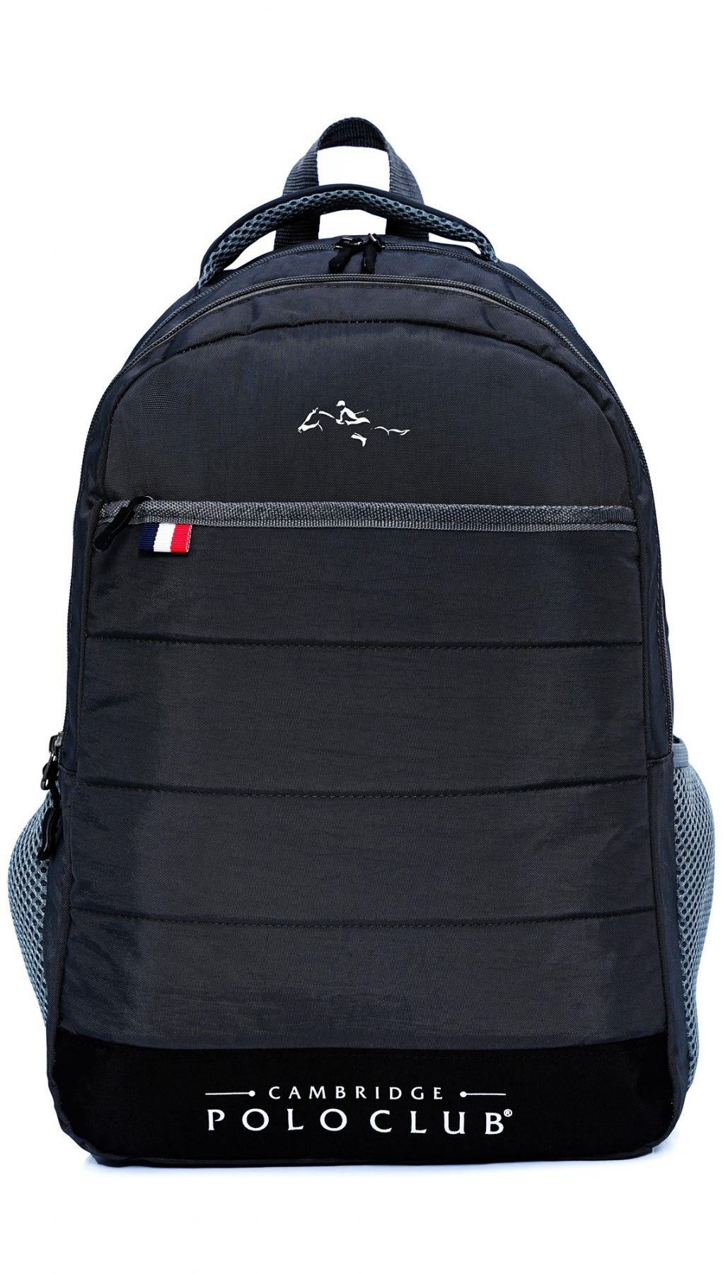 Cambridge Polo Club Minimalist Tasarım Siyah Unisex Okul Günlük Seyahat Sırt Çantası - PLCAN2166-001