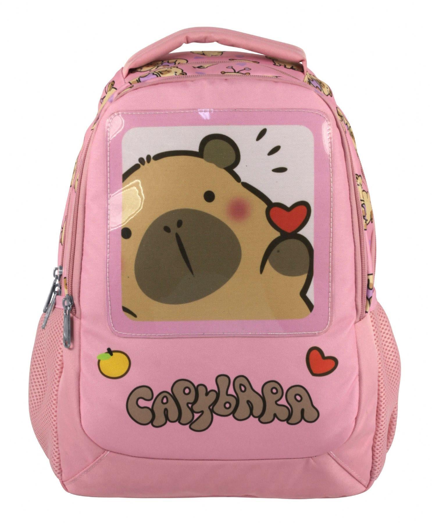Capybara Kız Çocuk İlkokul Okul Sırt Çantası - Pembe - 5212