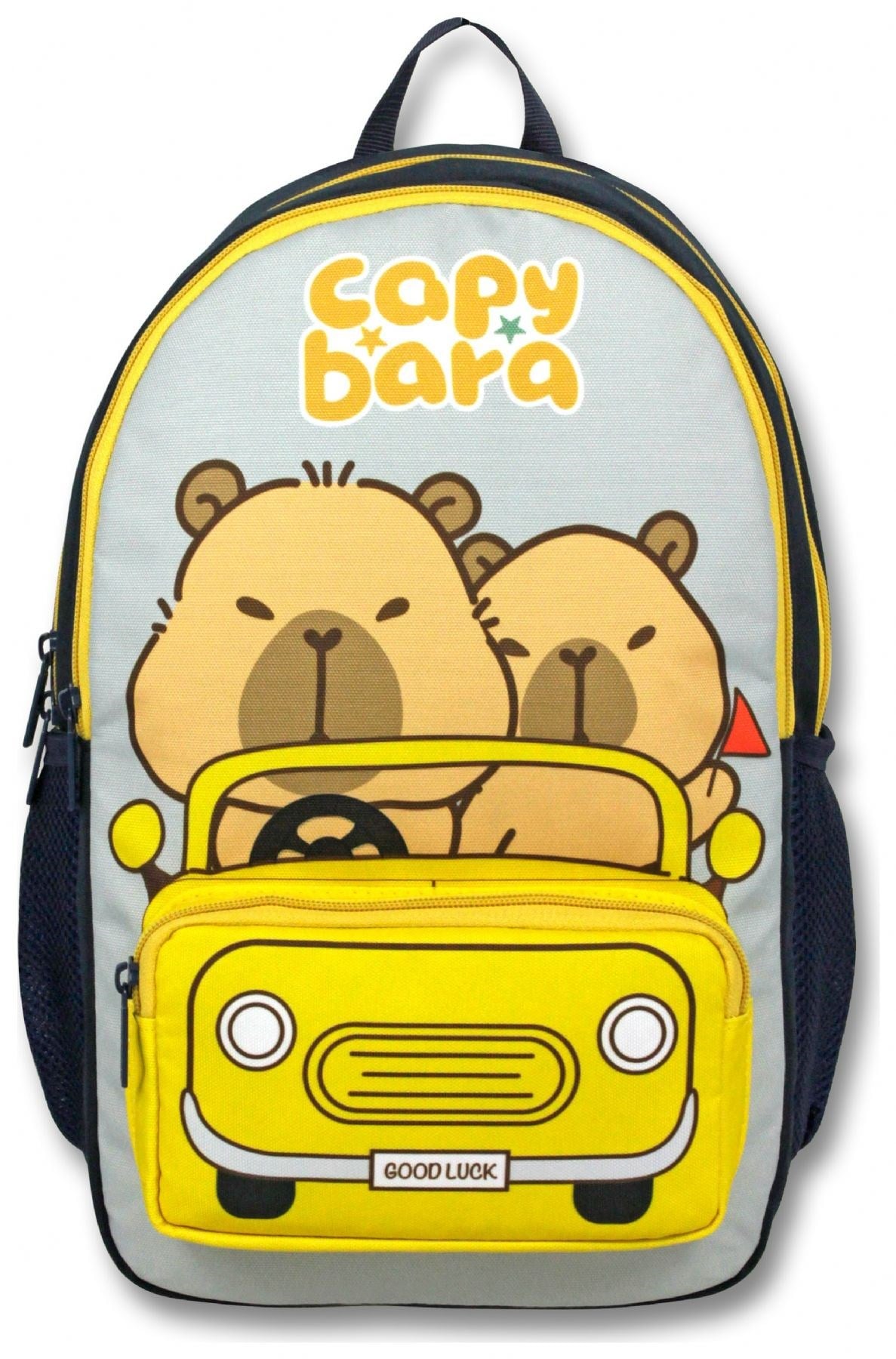Capybara (Sarı - Siyah) Unisex Capybara Seyahatte İlkokul Okul Sırt Çantası - 6218