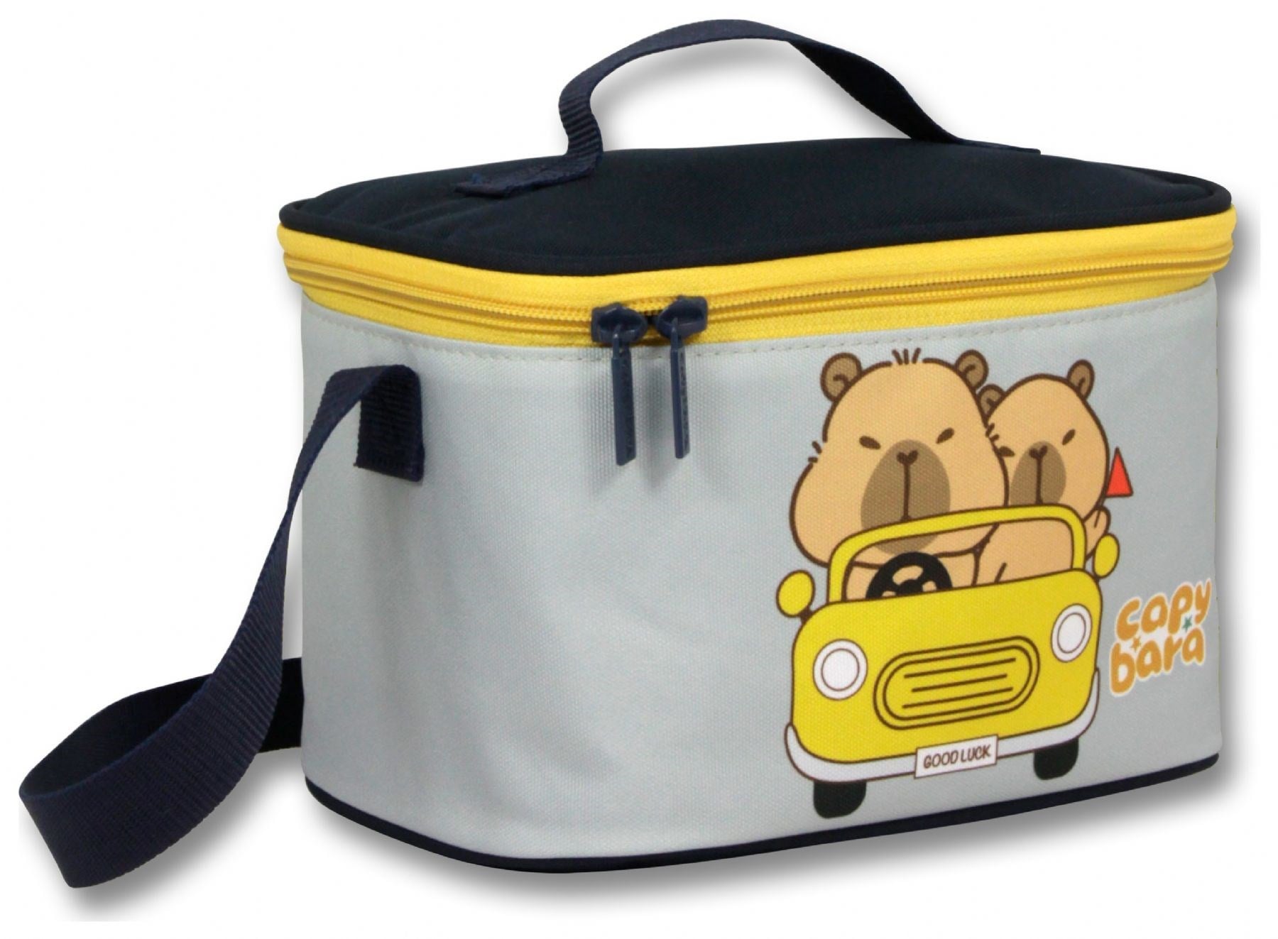 Capybara Unisex Isı Yalıtımlı Capybara Seyahatte Sarı - Siyah Okul Beslenme Çantası - 6219