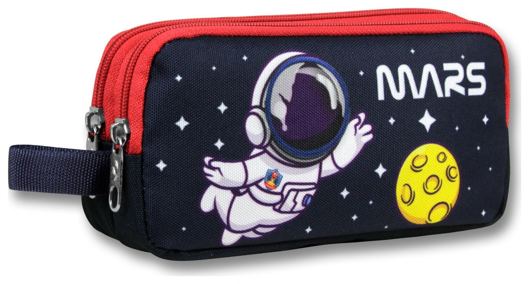 Cennec İki Bölmeli Astronot Baskılı Lacivert Erkek Çocuk Kalem Çantası - 6002