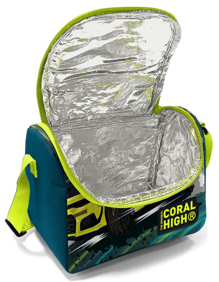 Coral High   Okul Beslenme Çantası - Yeşil-Sarı Yarış Arabası
