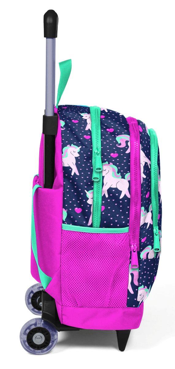 Coral High  Unicorn Baskılı Çekçek Okul Çantası - Işıklı Tekerlekler