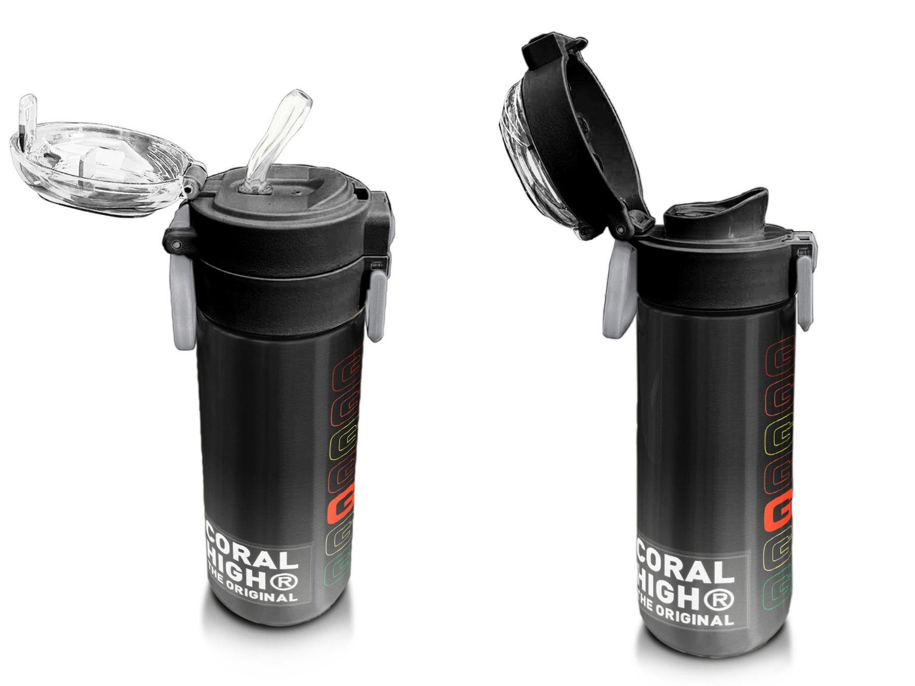Coral High 500 ml Paslanmaz Çelik Okul Termosu/Suluk/Matara - Erkek Çocuk - Siyah Gri Gamer Desenli - Sızdırma Yapmaz 31853