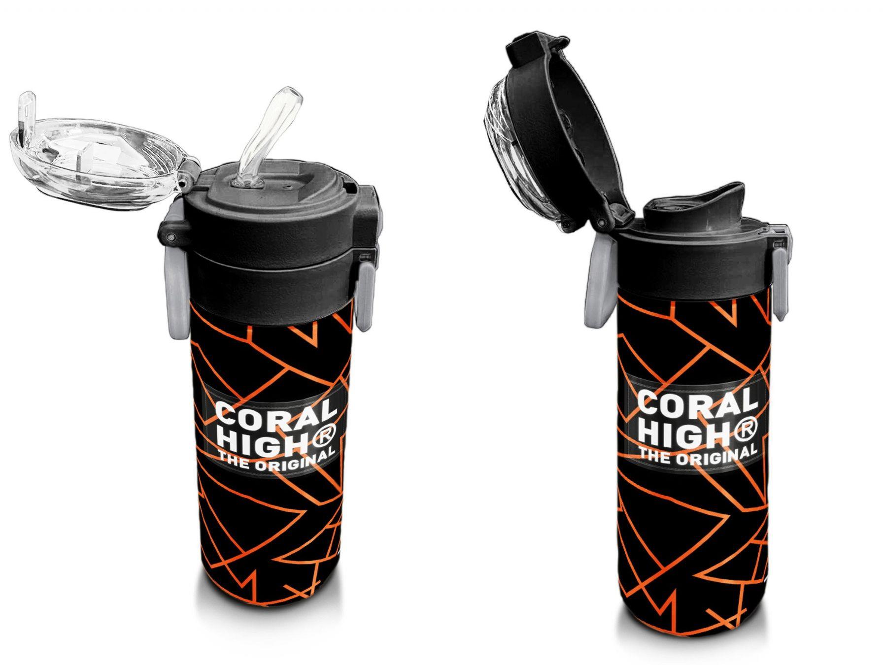 Coral High 500 ml Paslanmaz Çelik Okul Termosu/Suluk/Matara - Erkek Çocuk - Siyah Basketbol Baskılı - Sızdırma Yapmaz 31852