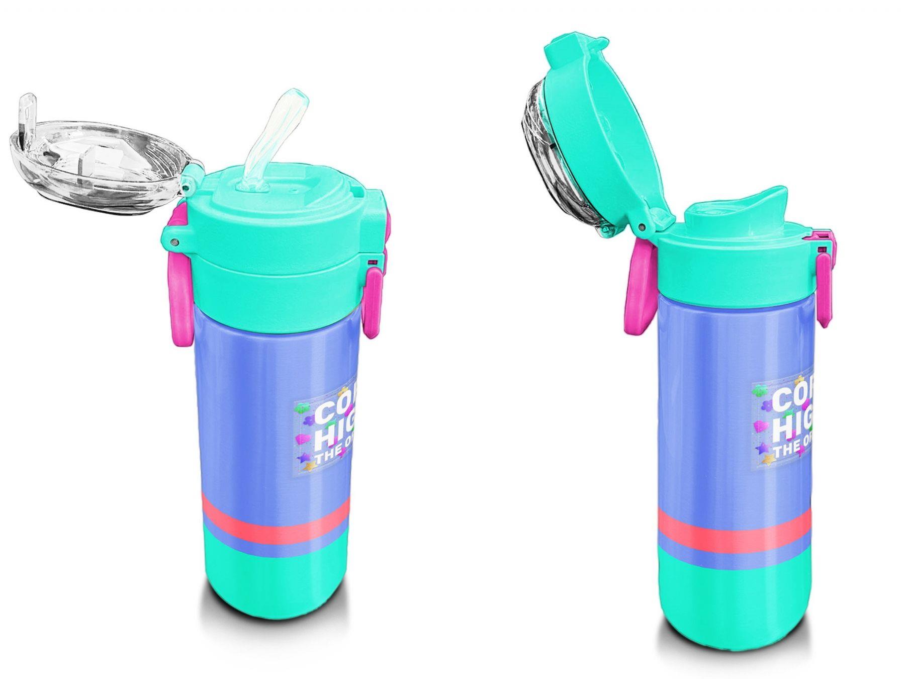 Coral High 500 ml Pipetli ve Direkt İçim Çelik Termos/Matara - Kız Çocuk -  Derin Mavi Renkli 31854