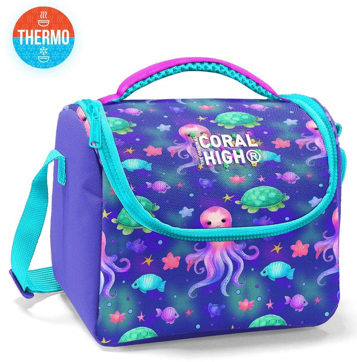 Coral High Beslenme Çantası 12783, Kız Çocuk, Lavanta Turkuaz Deniz Anası, Isı Yalıtımlı 12783