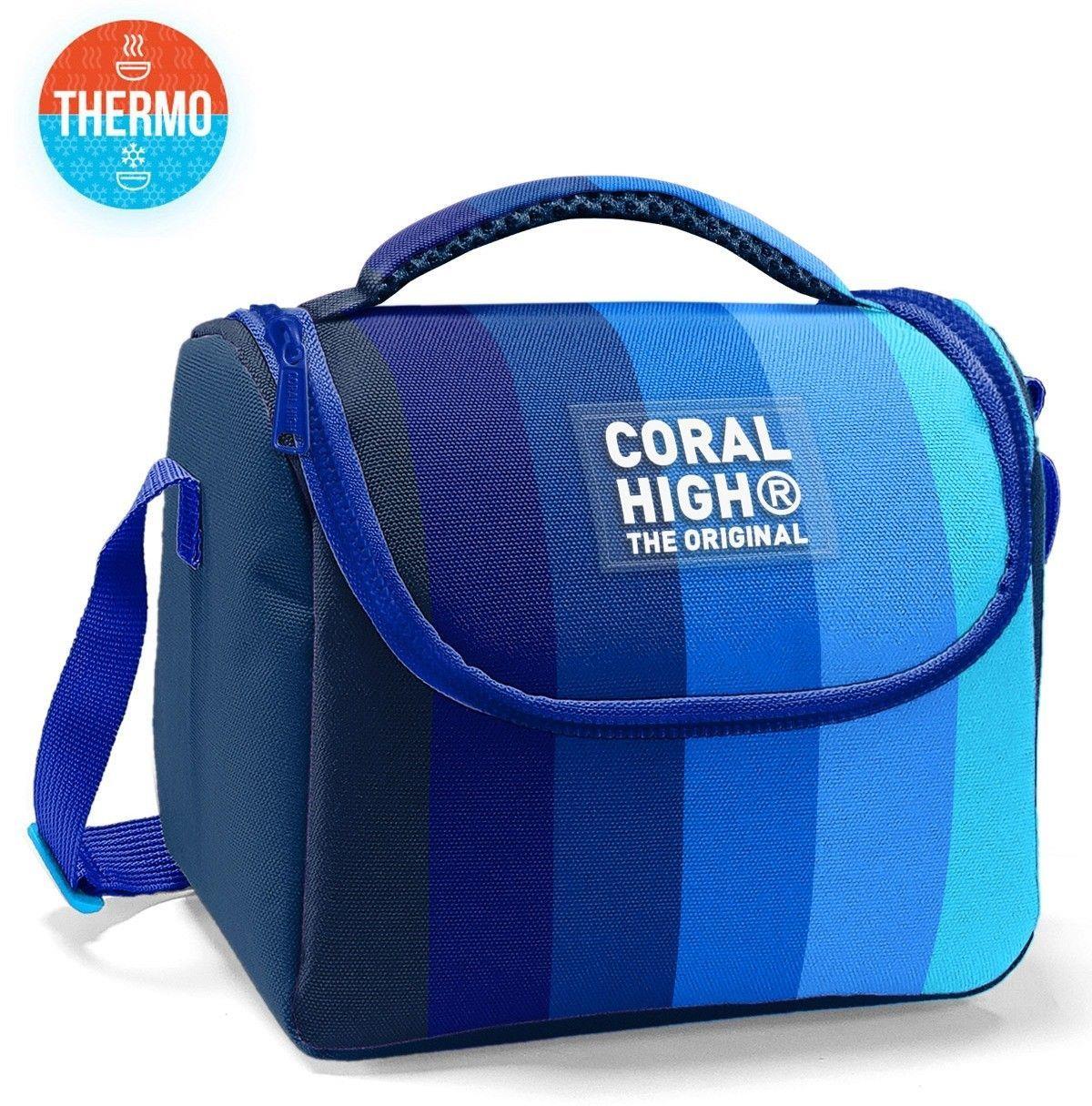 Coral High Beslenme Çantası 22795, Erkek Çocuk, Lacivert Mavi Renk Geçişli Çizgili, Isı Yalıtımlı 22795