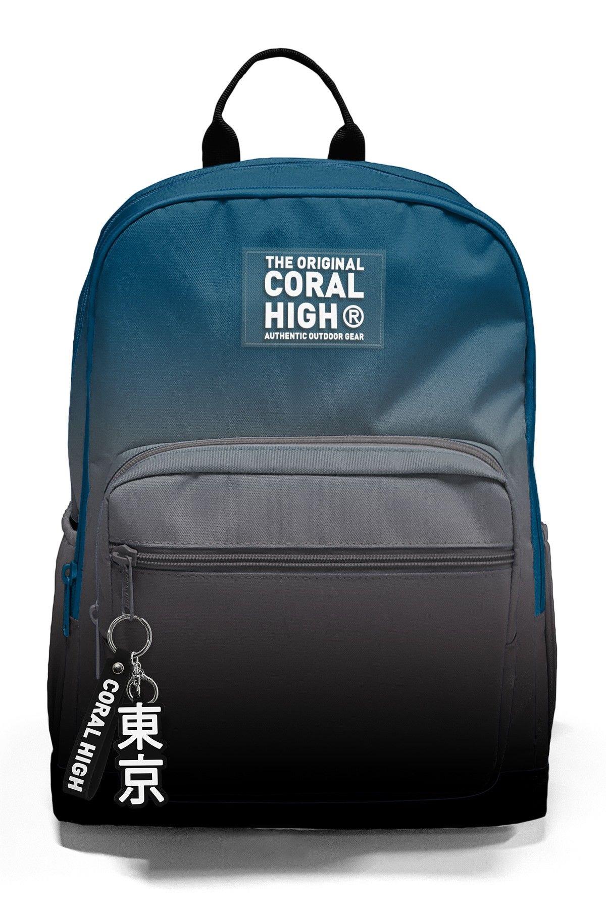 Coral High Dört Bölmeli Nefti Gri Ortaokul Çantası - Erkek Çocuk