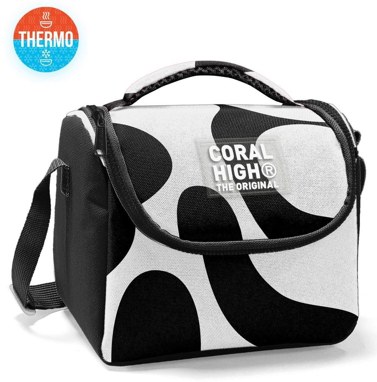 Coral High Erkek Çocuk Beslenme Çantası - Thermo - Renkli Çizgili Siyah Beyaz 22787