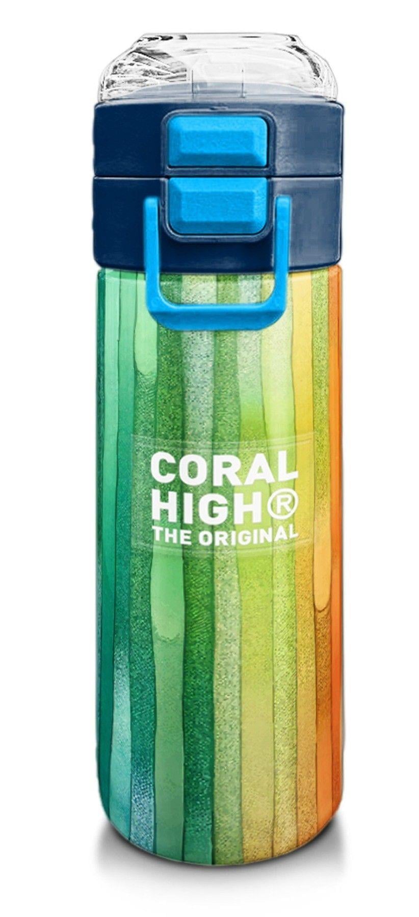 Coral High Erkek Çocuk İçin 500 mllik Paslanmaz Çelik Termos/Suluk - Lacivert Renkli Çizgili Desenli 31890